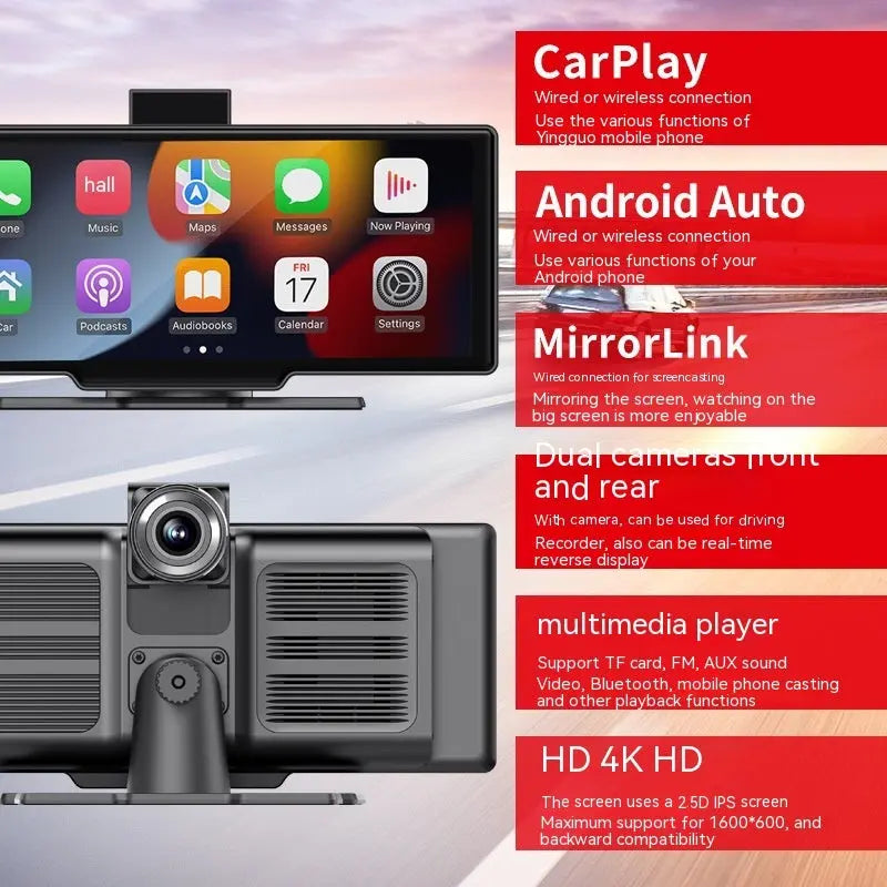 NovaStore™ CarPlay & Android Auto 10.26” Wireless Multimedia Display – 4K Driving Companion NovaStore