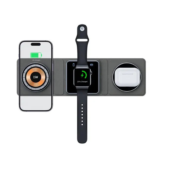NovaStore™ 3-in-1 Magnetic Folding Wireless Charger – iPhone, Apple Watch & AirPods NovaStore